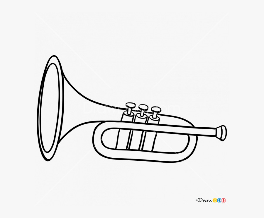 Clip Art Drawing Of A Trumpet - Trumpet Drawing, Transparent Clipart
