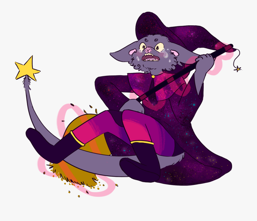 Witch On A Broom Clipart - Cartoon, Transparent Clipart