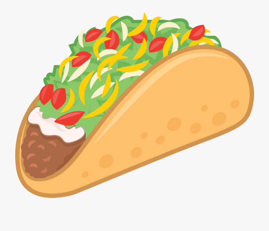 Taco Mexican Food Taco Emoji Vector Illustration - Transparent Mexican Food Clipart, Transparent Clipart