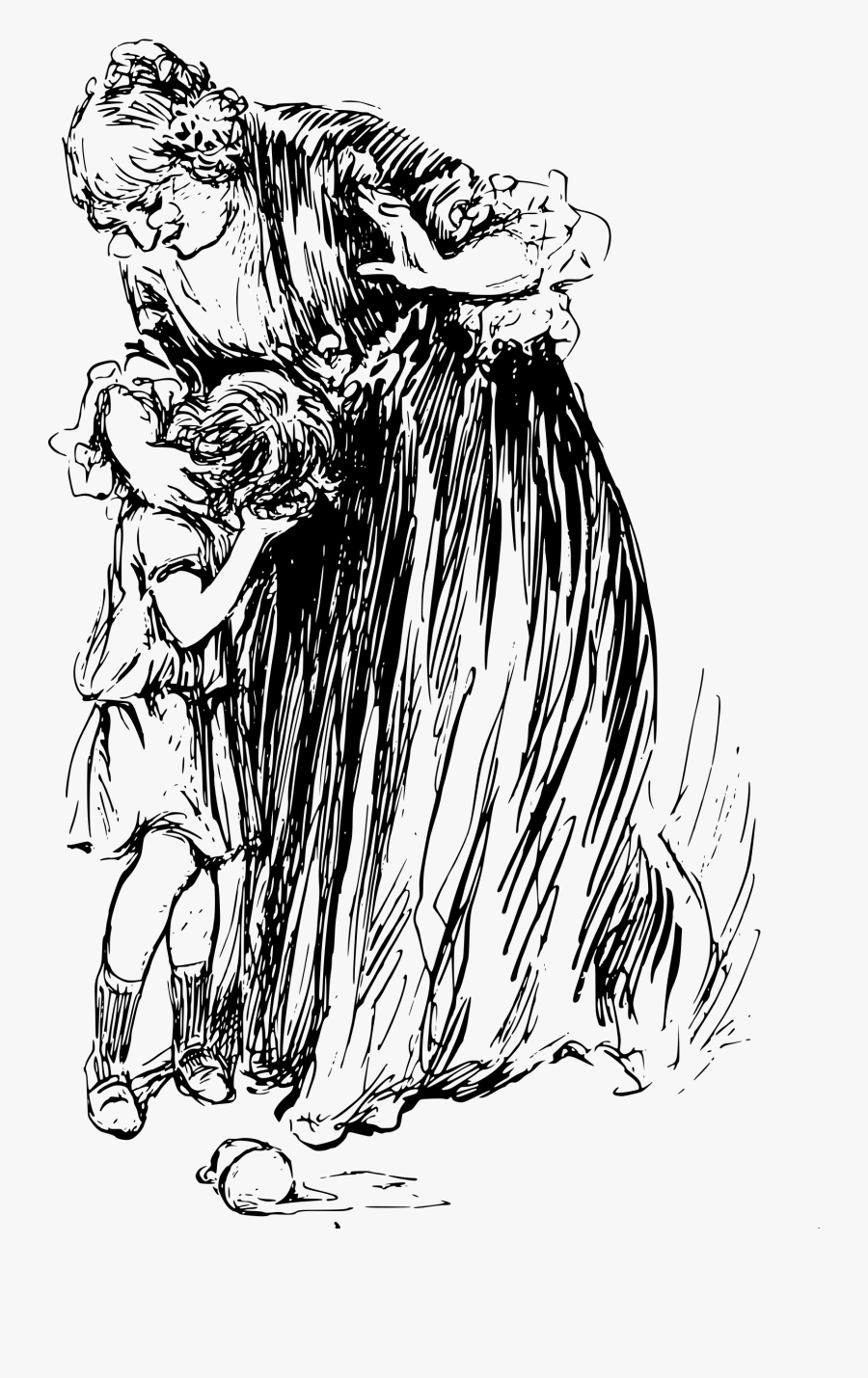 Grandma Comforting A Girl Clip Arts - Poezii Despre Bunica Moarta, Transparent Clipart