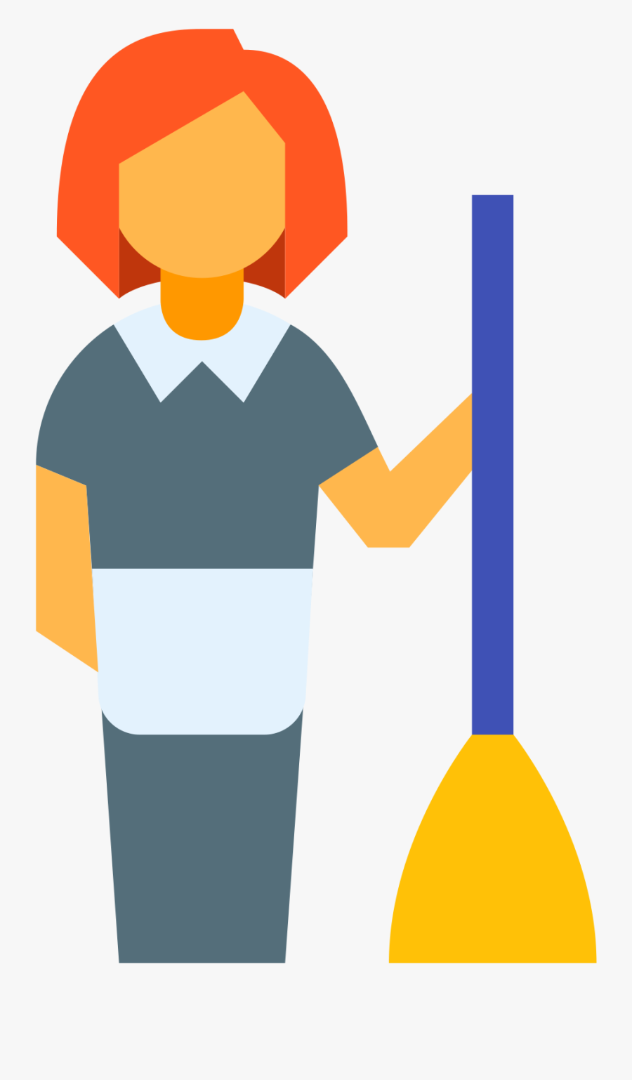 This Icon Is Of A Woman With A Broom Sweeping Dust/debris - Housekeeper Icons, Transparent Clipart