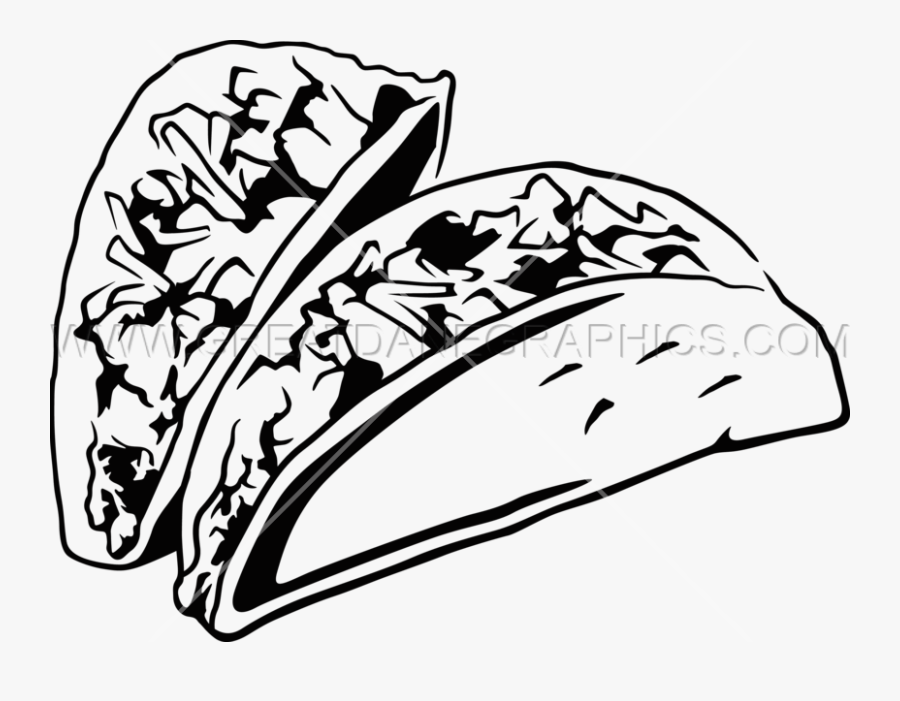 Transparent Taco Clipart Png - Tacos Black And White, Transparent Clipart