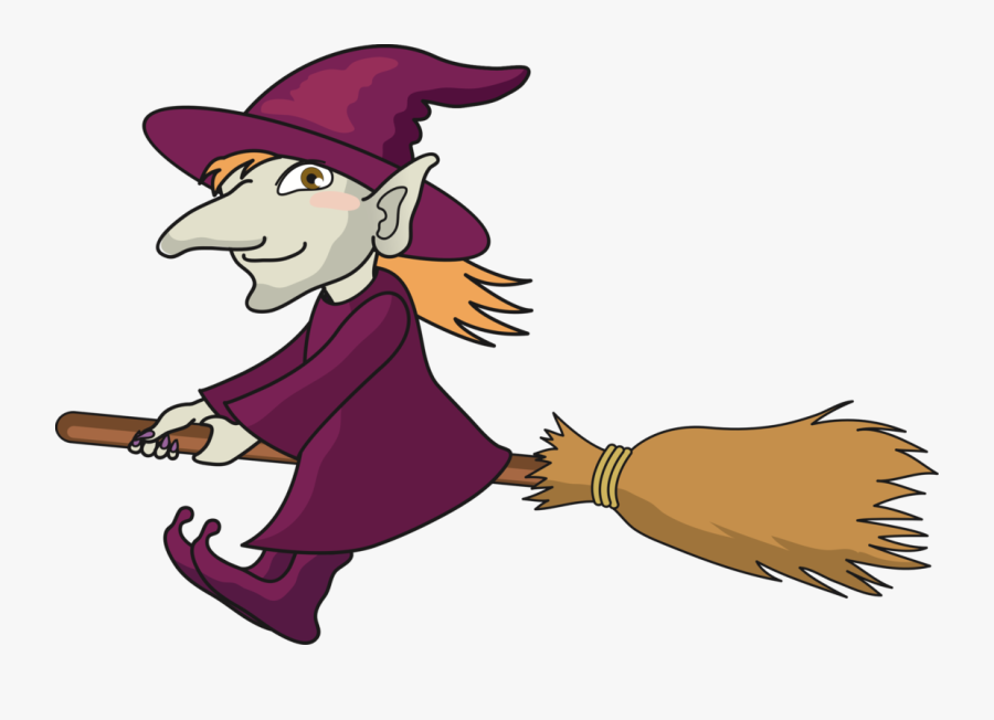 Drawing,broom,costume Hat - Witch, Transparent Clipart