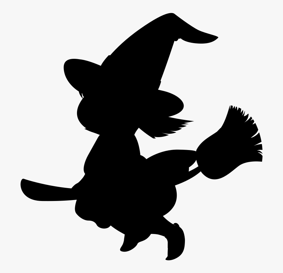 Girl, Witch, Halloween, Broom, Child, Cute, Fairy, - Baby Witch Silhouette, Transparent Clipart