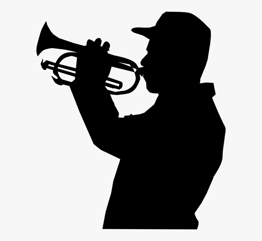 Bugle,musical Instrument,silhouette - Trumpet, Transparent Clipart