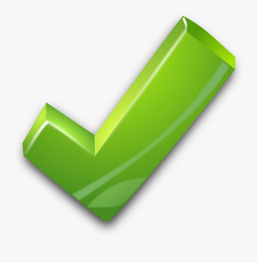 3d Green Tick, Transparent Clipart