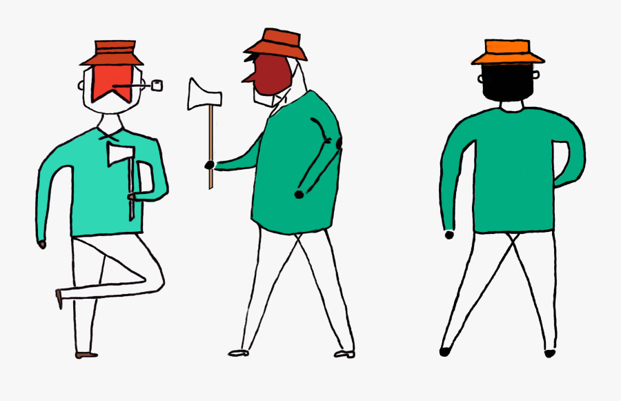 Three-view Drawing Of Hunter，red And Granny - Illustration, Transparent Clipart