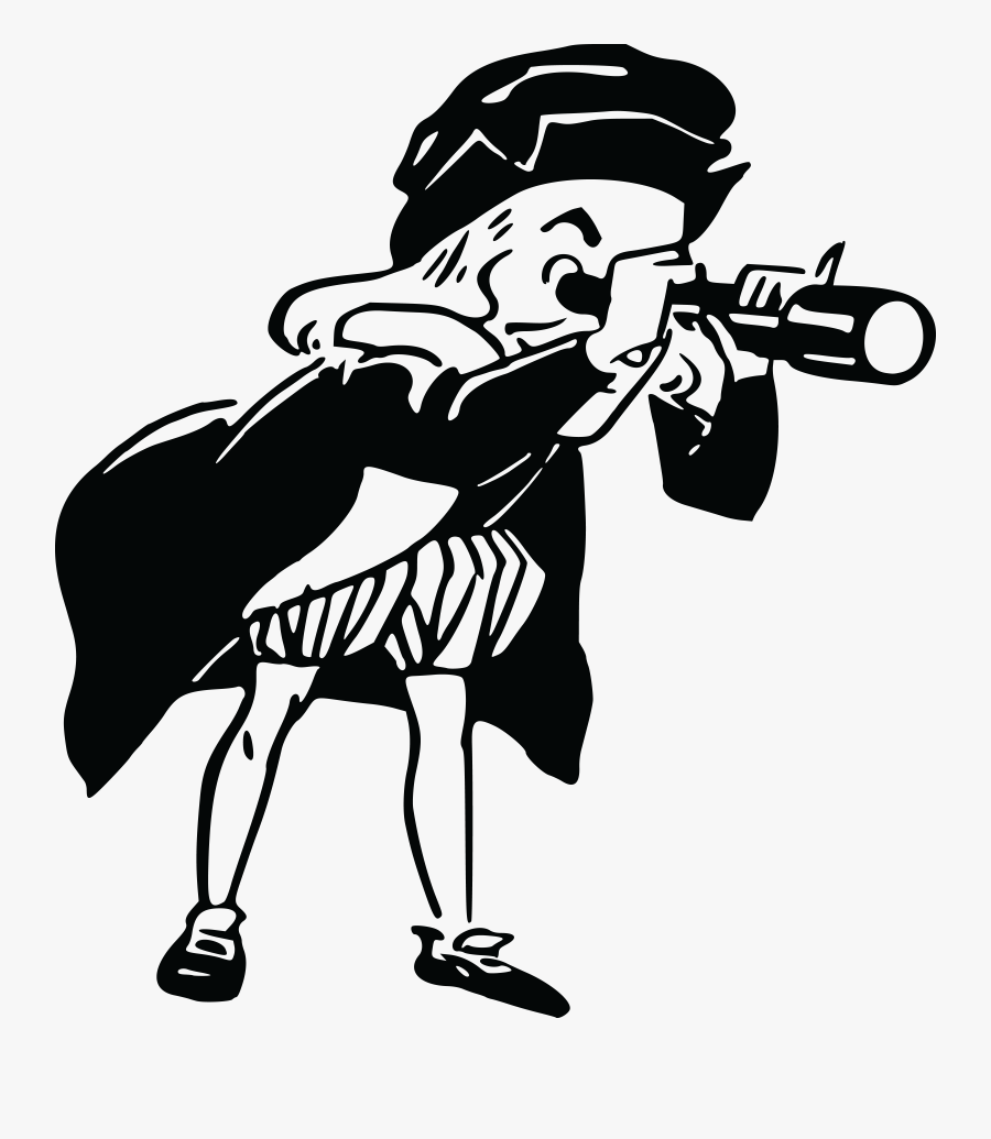 Muscles Clipart Buff Dude - Looking At A Telescope Clipart Black And White, Transparent Clipart