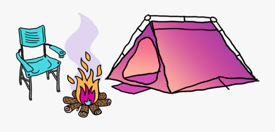 Clipart Tent Campsite - Pink Camping Tent Cartoon, Transparent Clipart