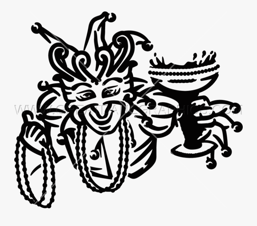 And Mardi Gras Black Bead White Drawing Clipart - Illustration, Transparent Clipart