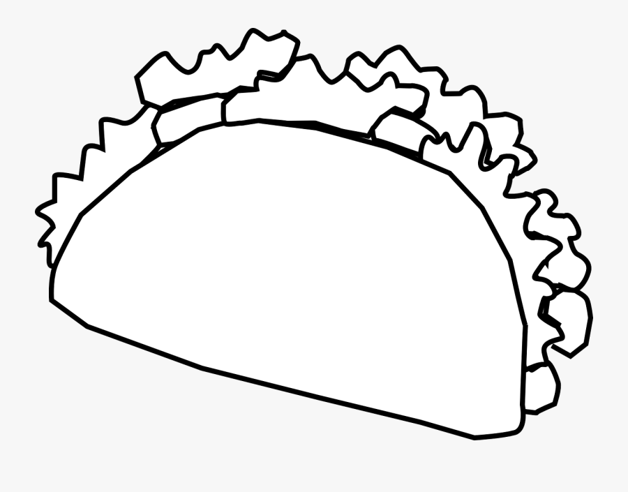 Taco Clipart Easy - Taco Clipart Black And White Png, Transparent Clipart