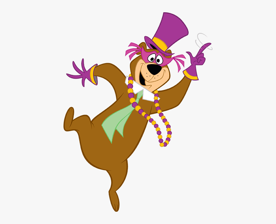 Yogi Bear Mardi Gras, Transparent Clipart