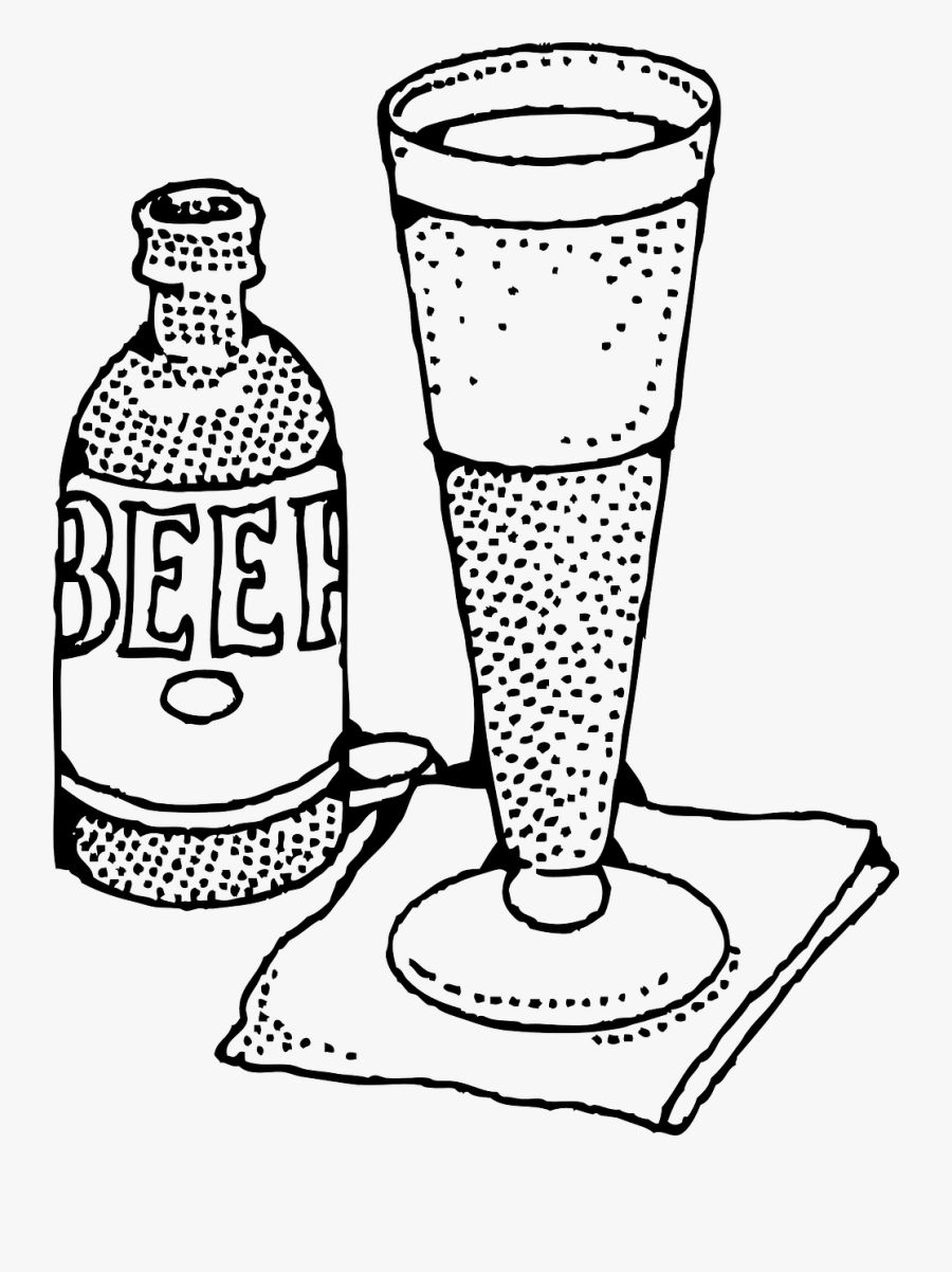 Lager Beer And Glass - Clipart Black And White Beer Mug Png, Transparent Clipart