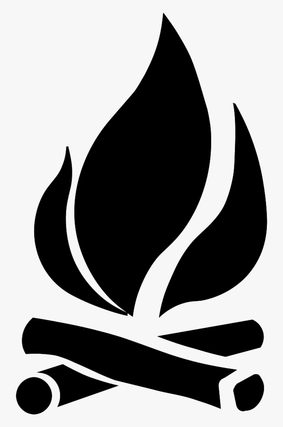 Camping Silhouette Clip Art , Png Download - Black And White Fire Clipart, Transparent Clipart