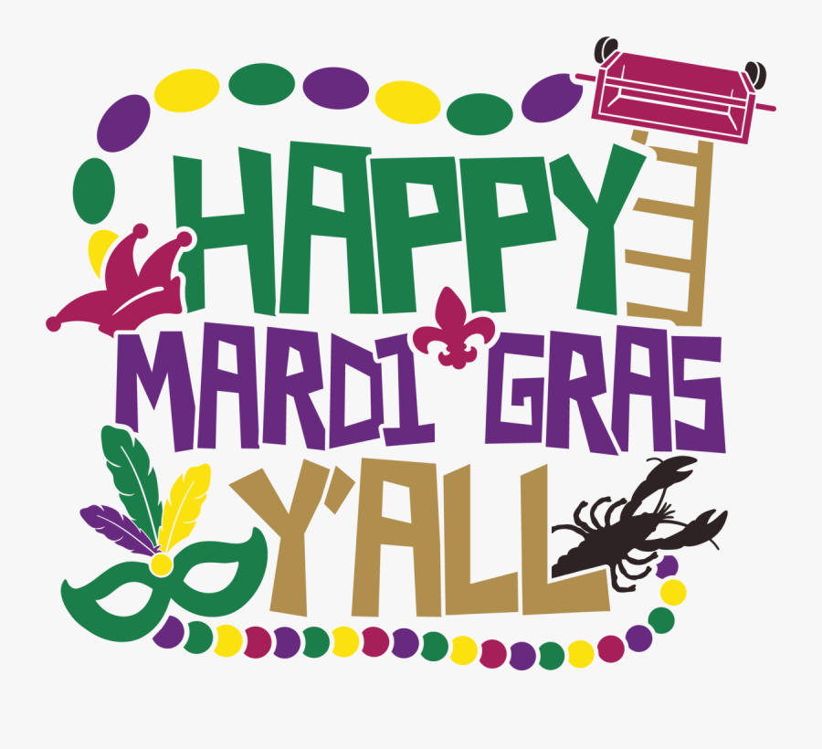 Happy Mardi Mardi Gras Yall, Transparent Clipart