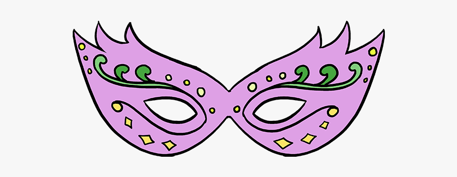 How To Draw Mardi Gras Mask - Mardi Gras Mask Drawing, Transparent Clipart