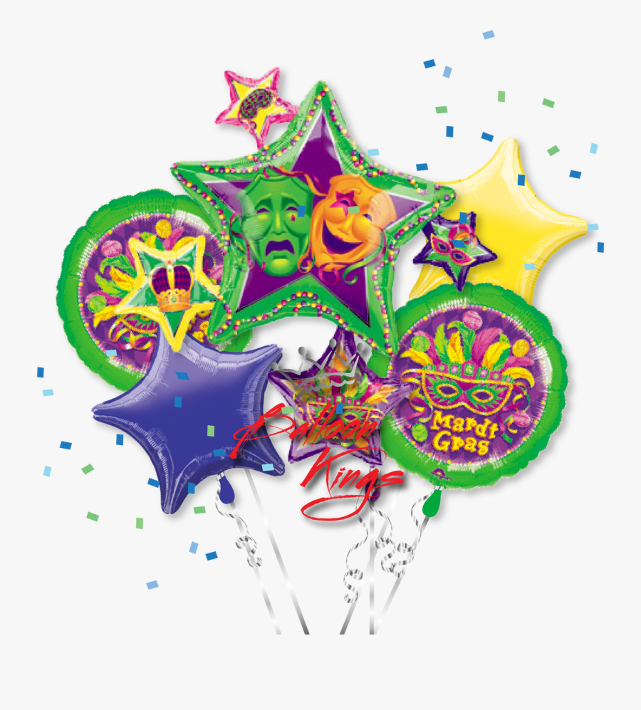 Mardi Gras Stars Bouquet, Transparent Clipart