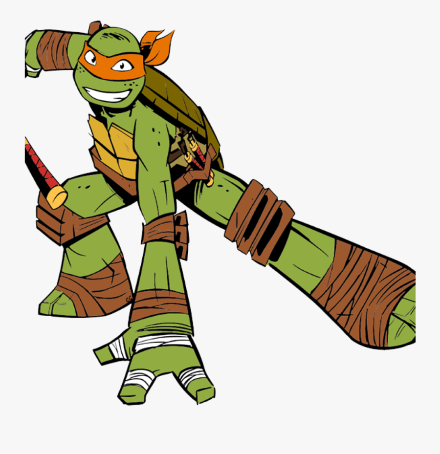 Transparent Turtle Cartoon Png - Michelangelo Ninja Turtle Cartoon, Transparent Clipart