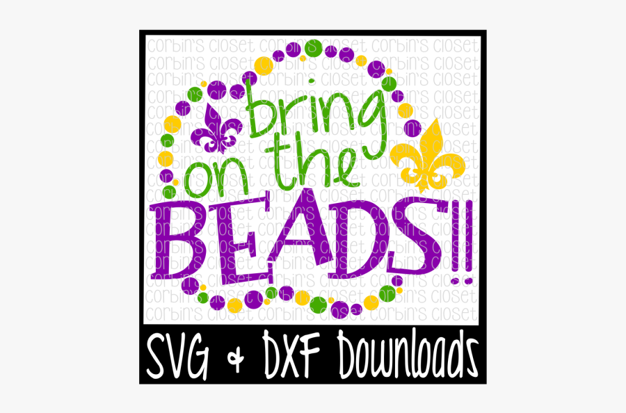 Mardi Gras Beads Border Png - Illustration, Transparent Clipart