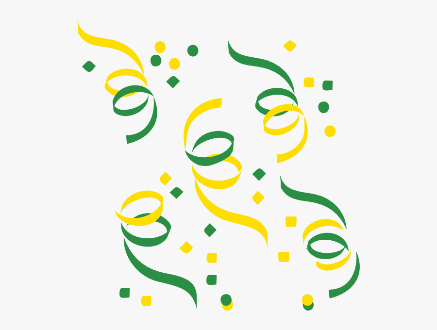 Confetti Clip Art Clipart 2 - Green And Yellow Confetti, Transparent Clipart