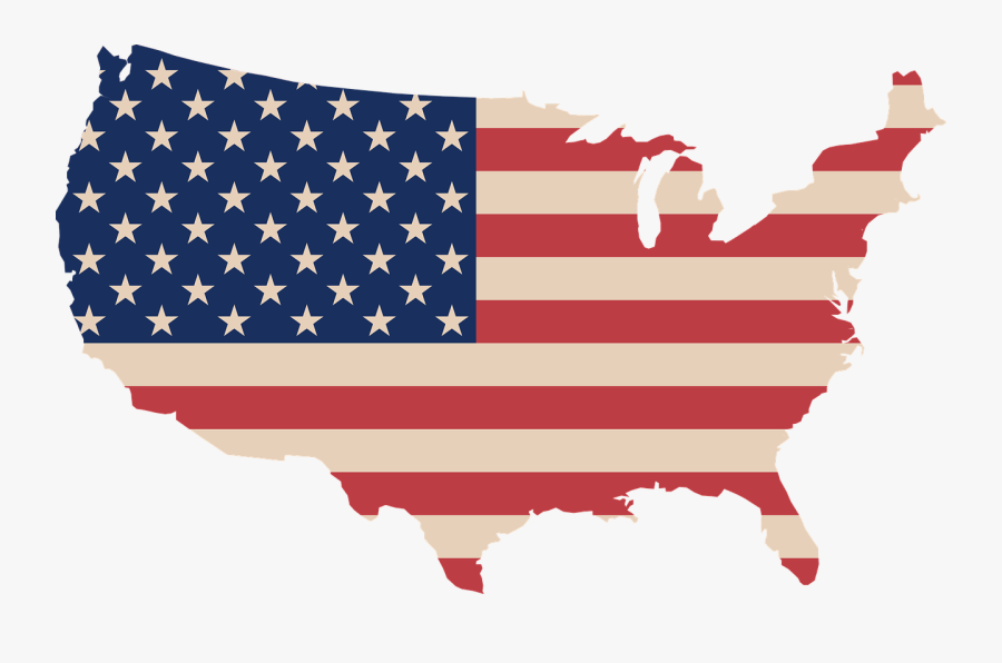 Usa Map And Flag - Map Of America Clipart, Transparent Clipart