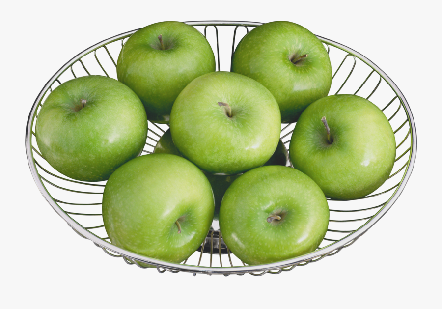 Green Apples In A Metal Bowl Png Clipart - Green Apple Bowl Png, Transparent Clipart