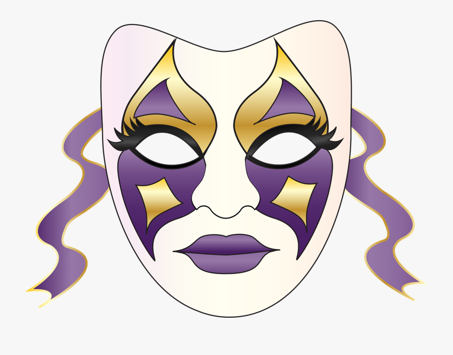 Graphic, Mardi Gras Mask, Mardi Gras, Lent, Fat Tuesday - Grafico Mascara De Carnaval, Transparent Clipart
