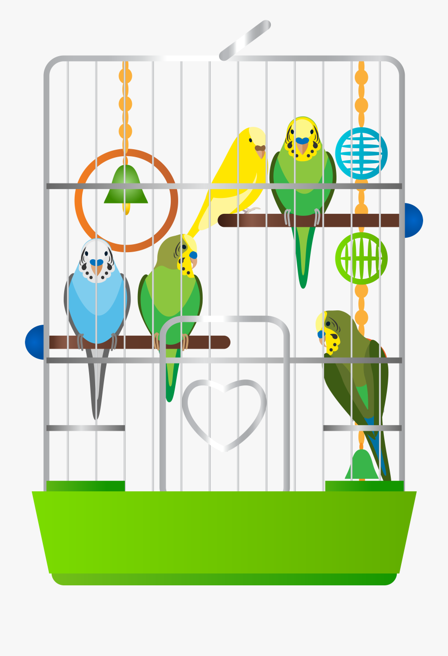 Cage With Parrots Png Clip Art - Birds In A Cage Clipart, Transparent Clipart