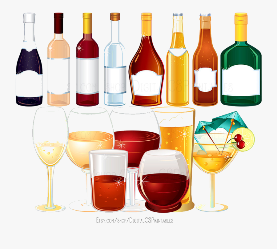 Alcohol Free Alcoholic Drinks Cliparts Clip Art Transparent - Alcohol Drinks Clip Art, Transparent Clipart
