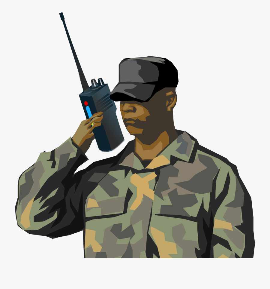 Clipart Of People Talking On The Radio - Military Saluting Clipart, Transparent Clipart