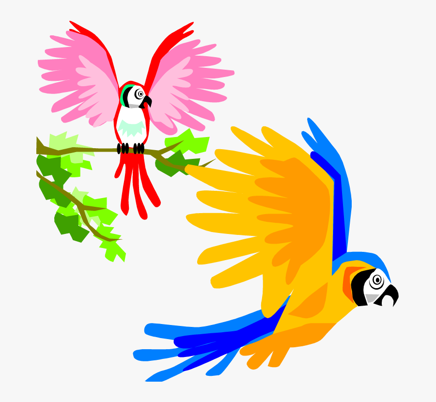 Free Parrot And Macaw Clipart - Tropical Bird Clip Art, Transparent Clipart