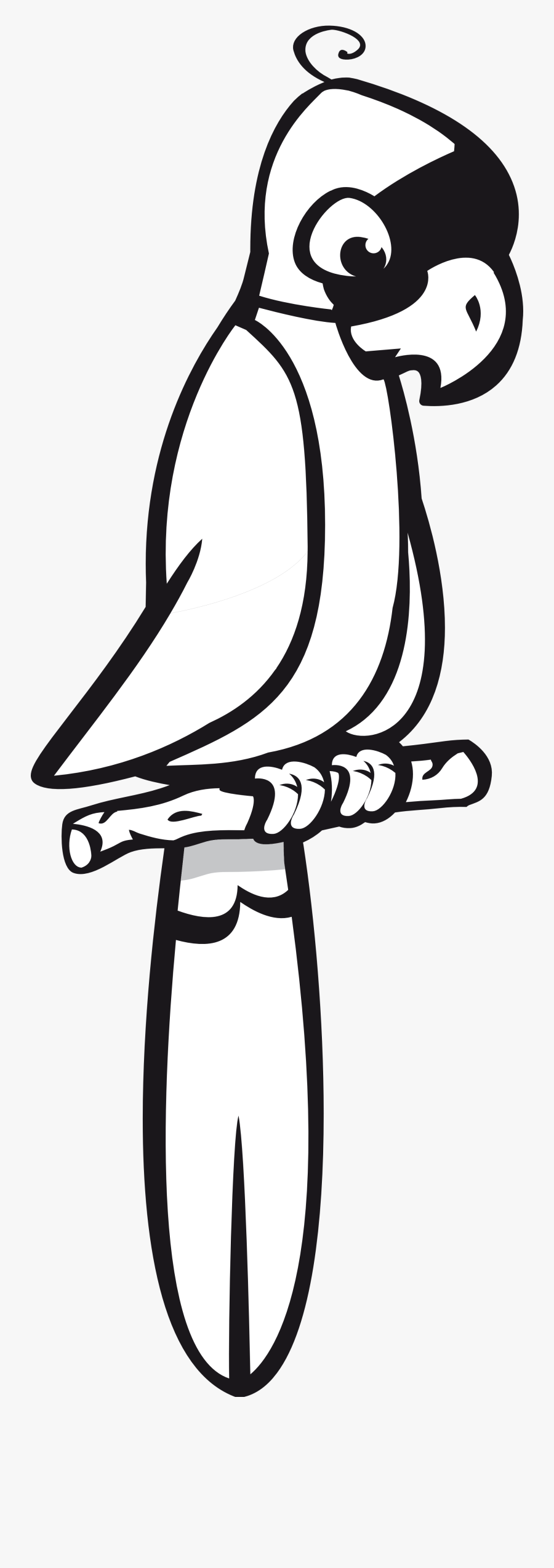 Parrot - Clipart - Black - And - White - Perch Black And White Clipart, Transparent Clipart