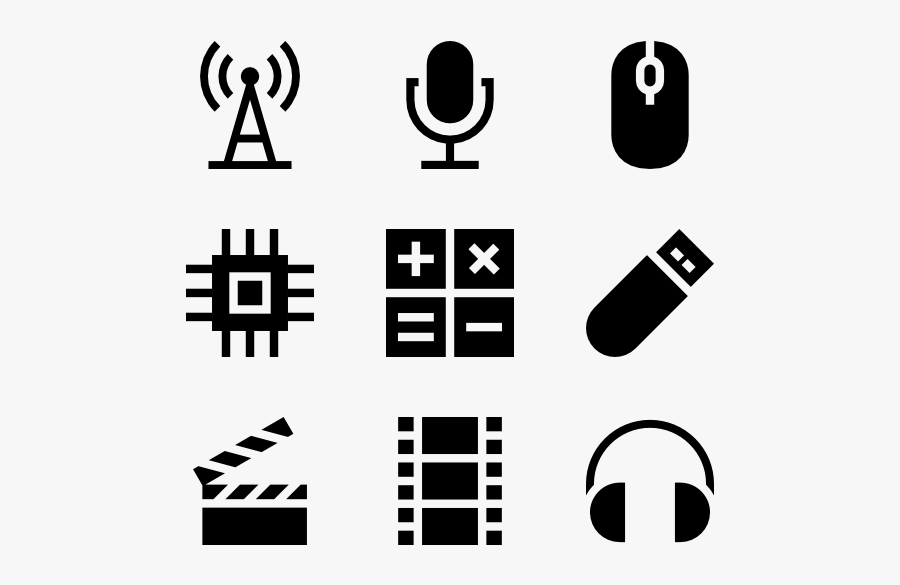 Clip Art Icons Free Solid Electronic - Iconos De Radio, Transparent Clipart