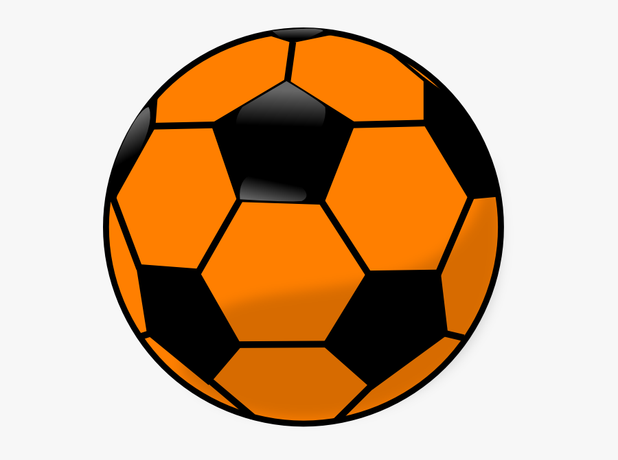 Orange And Black Soccer Ball, Transparent Clipart