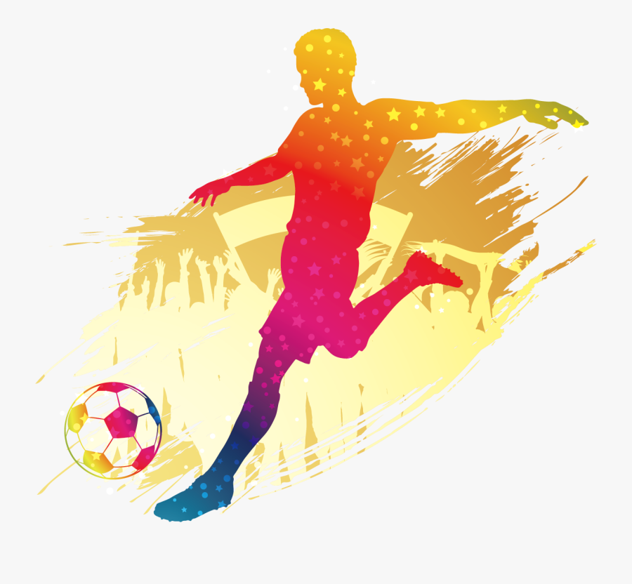 Transparent Kickball Png - Soccer Player Kicking Ball Silhouette , Free