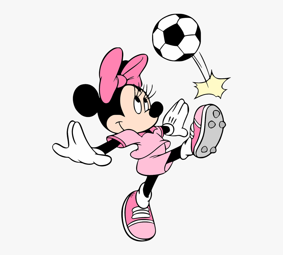 Minnie Mouse Soccer Coloring Page, Transparent Clipart