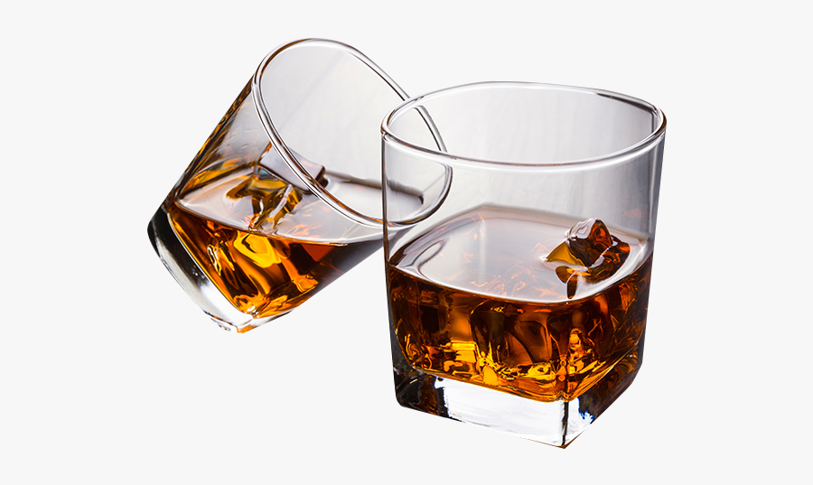 Cup Material Two Glass Drinking Whisky Glasses Clipart - Transparent Background Whisky Glass Png, Transparent Clipart