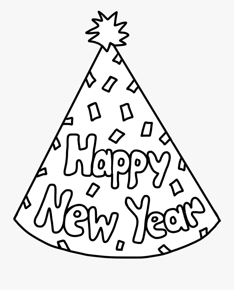 New - Years - Day - Clipart - New Years Hat Black And White, Transparent Clipart