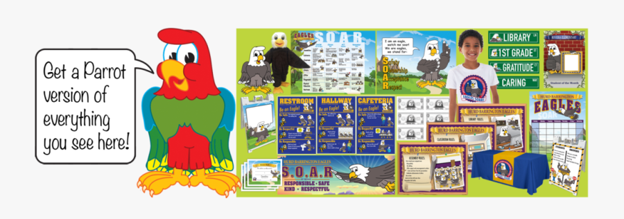 Pbis Posters Parrot Mascot Clip Art - Cartoon, Transparent Clipart