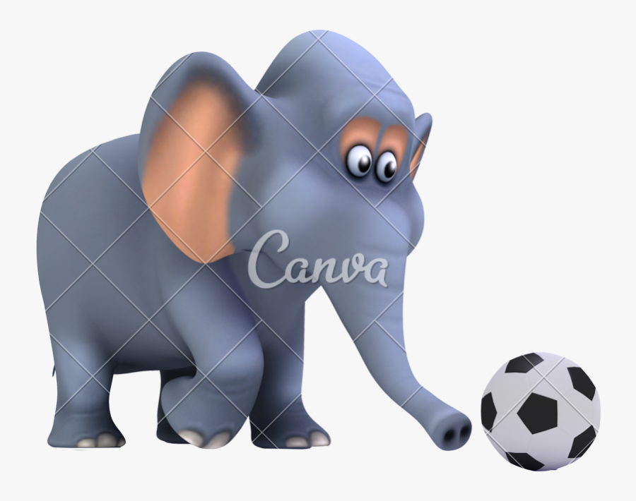 Elephants Clipart Soccer - Indian Elephant, Transparent Clipart