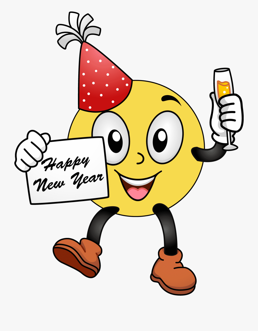 Happy New Year Clipart Disney - Happy New Year 2019 Smiley, Transparent Clipart