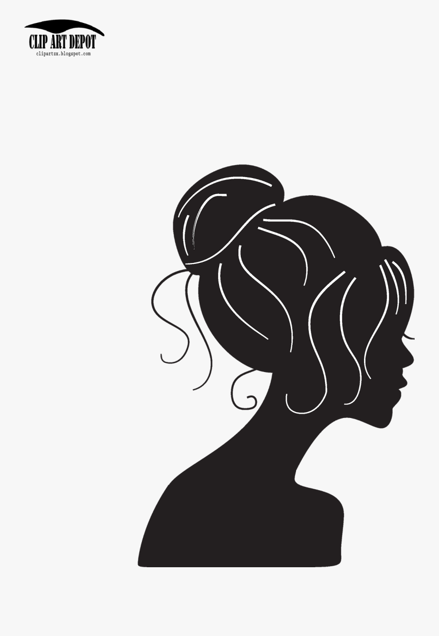 Silhouette Woman Face Clipart, Transparent Clipart