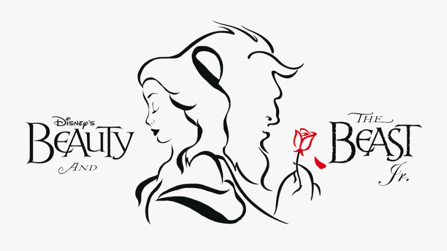 Belle Beauty And The Beast Ariel Silhouette - Beauty And The Beast Drawing, Transparent Clipart