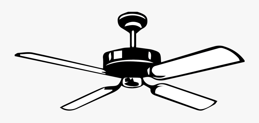 Home Ac Repair Service And Ceiling Fan Installation - Ceiling Fan Clipart Black And White, Transparent Clipart