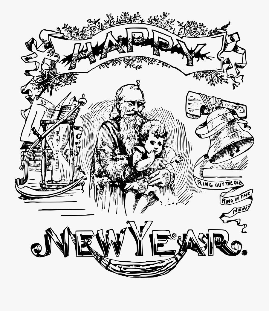 Happy New Years - New Years Old Drawing, Transparent Clipart
