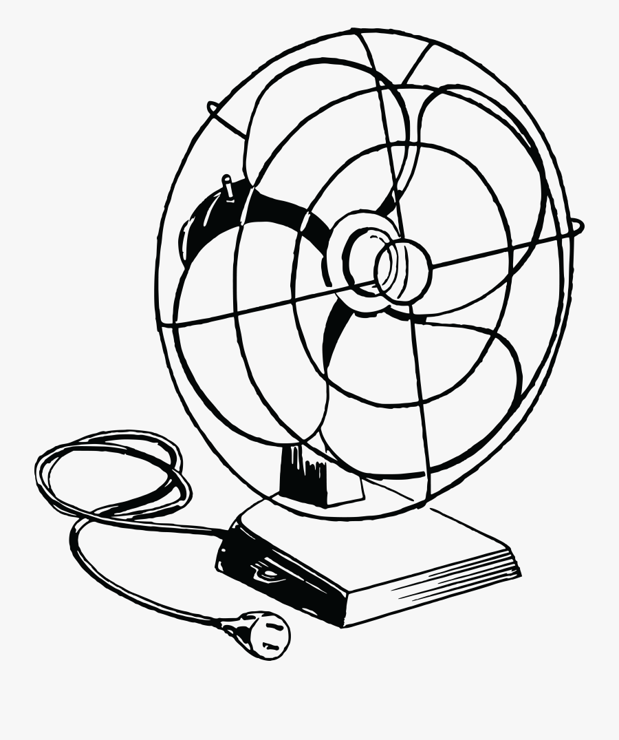 Free Clipart Of A Desk Fan - Drawing Of A Fan, Transparent Clipart