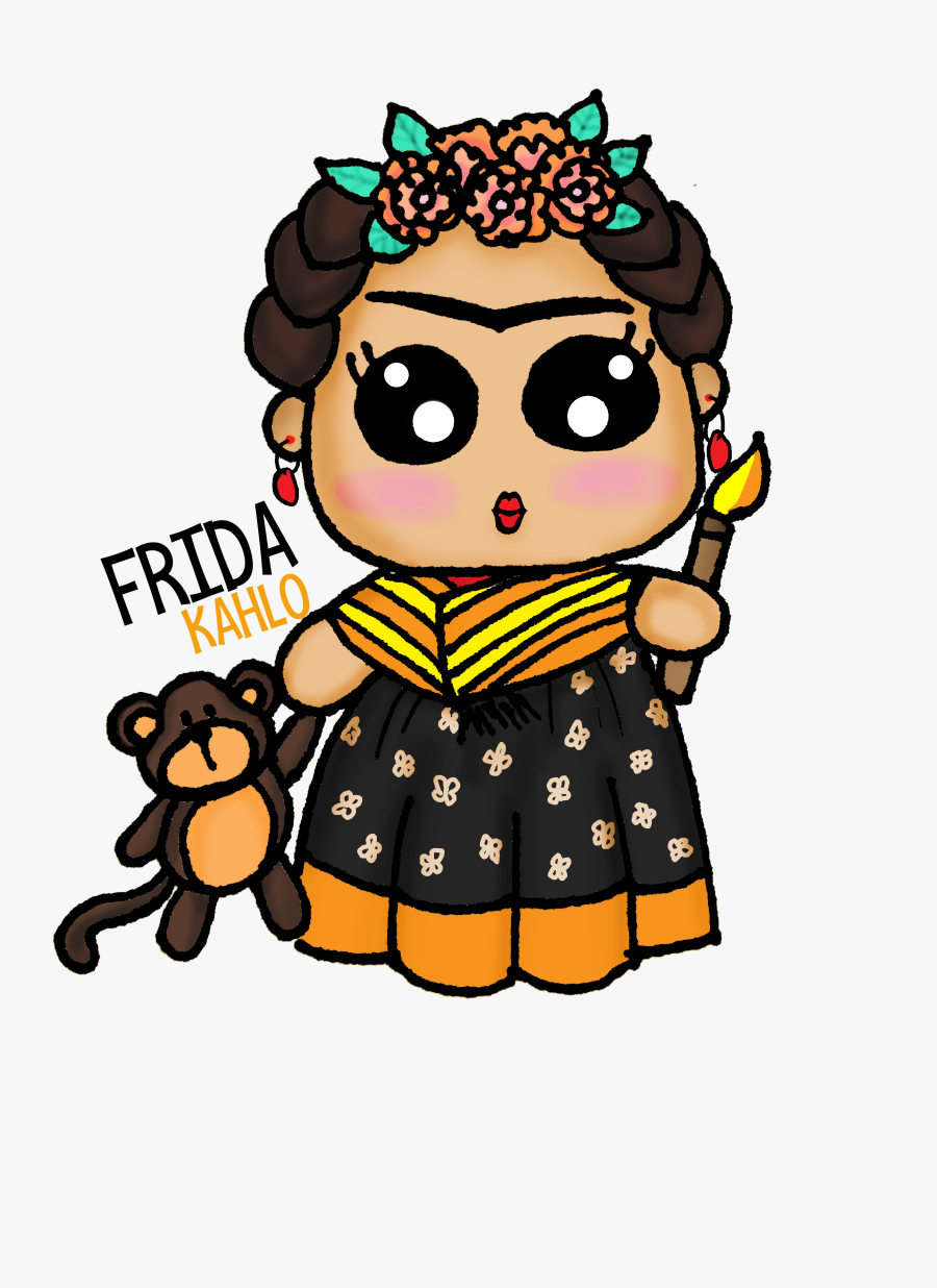 Frida Kahlo Kawaii Draw - Cute Frida Kahlo Drawings, Transparent Clipart