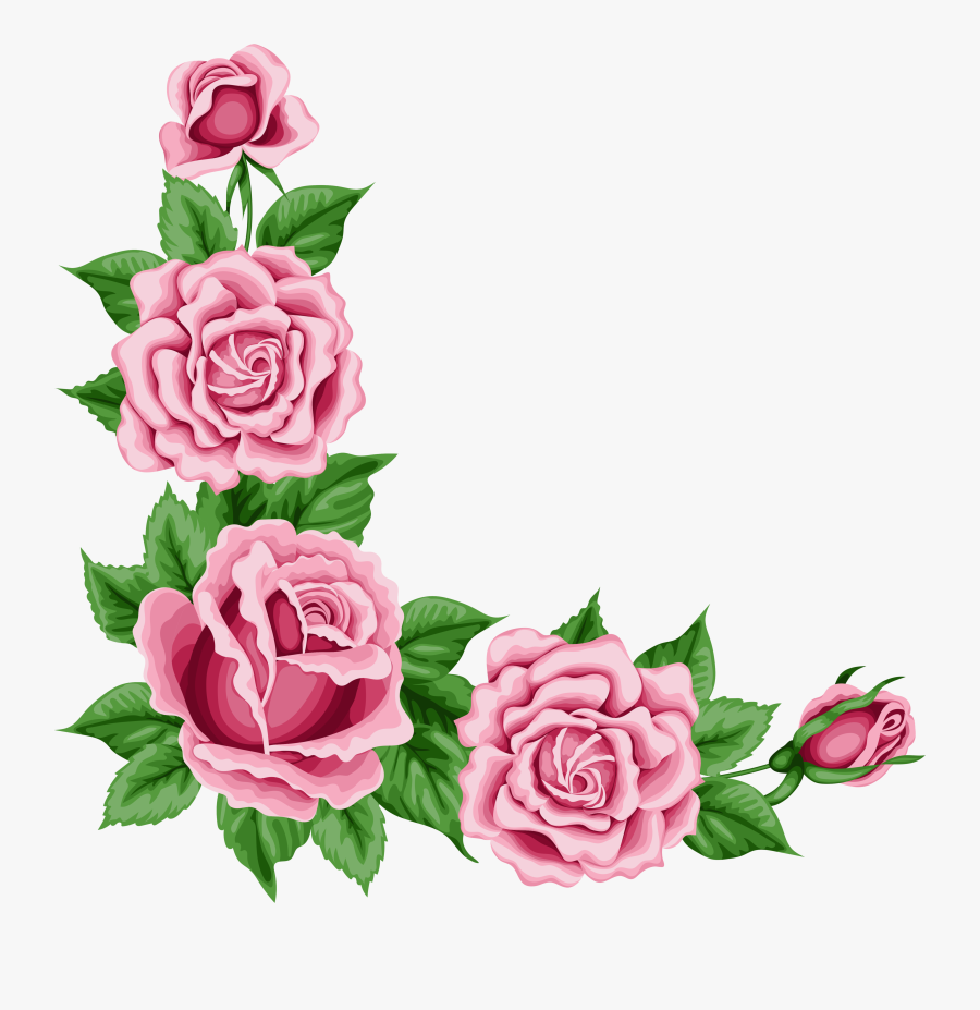 Decoration Png Picture Gallery - Rose Corner Border Design, Transparent Clipart