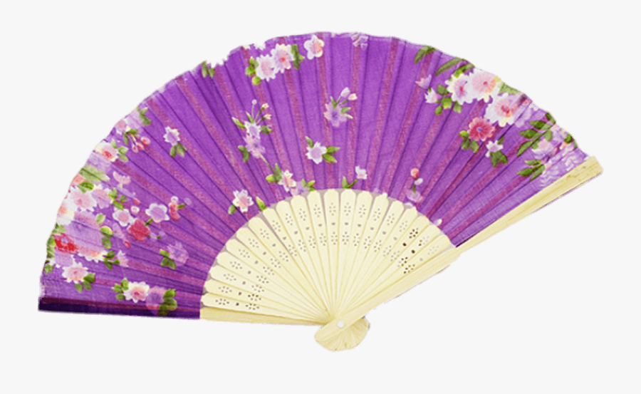 Flowers Chinese Fan - Transparent Background Chinese Fan Clipart, Transparent Clipart