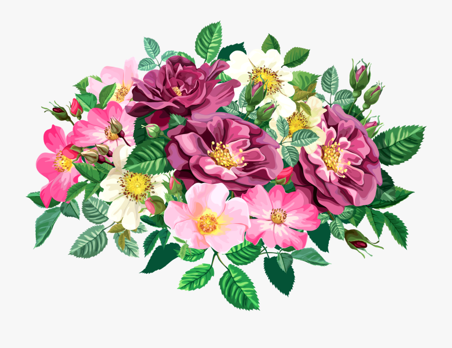 Clip Art Rose Cl Part Transparent - Transparent Flower Bouquet Png, Transparent Clipart